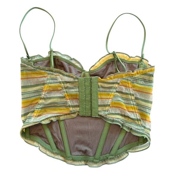 Out From Under Urban Outfitters Striped Bustier Crop Top Corset Bra Size Medium - Picture 5 of 7